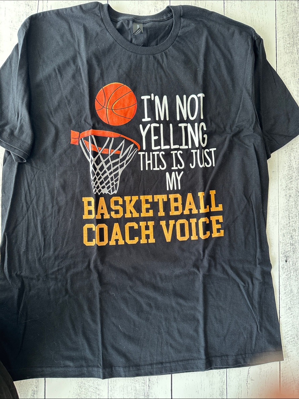 Black Basketball Coach Voice Graphic Tee NEW size XL